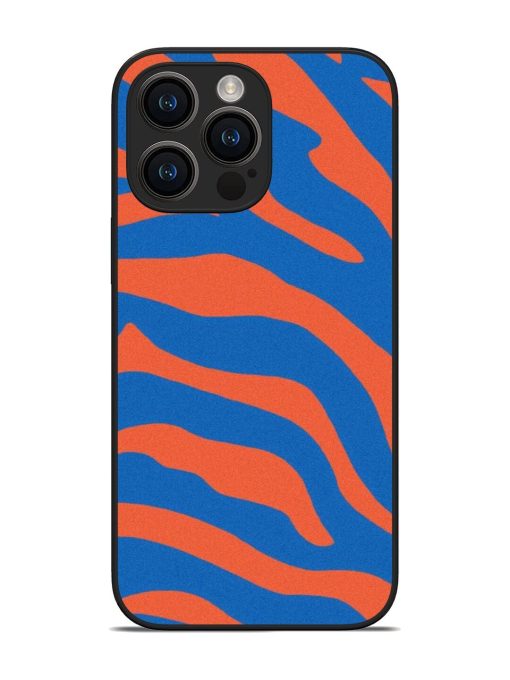 Zebra Stripes In Blue And Orange Glossy Soft Edge Case for Apple Iphone 14 Pro Max Chachhi