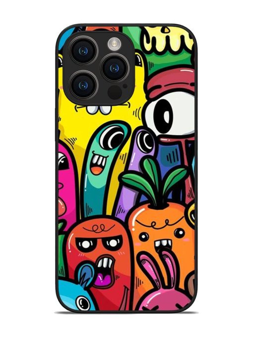 Whimsical Doodle Chaos Glossy Soft Edge Case for Apple Iphone 14 Pro Max