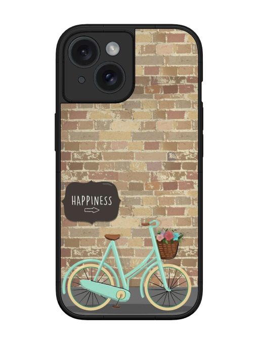 Pedaling Towards Happiness Glossy Soft Edge Case for Apple Iphone 15 Chachhi