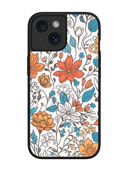 Floral Symphony Glossy Soft Edge Case for Apple Iphone 15 Chachhi