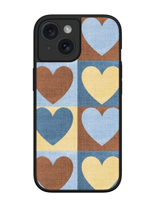 Hearts On Canvas Glossy Soft Edge Case for Apple Iphone 15 Chachhi