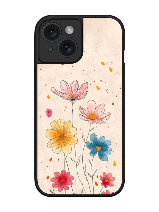 Delicate Bloom Glossy Soft Edge Case for Apple Iphone 15 Chachhi