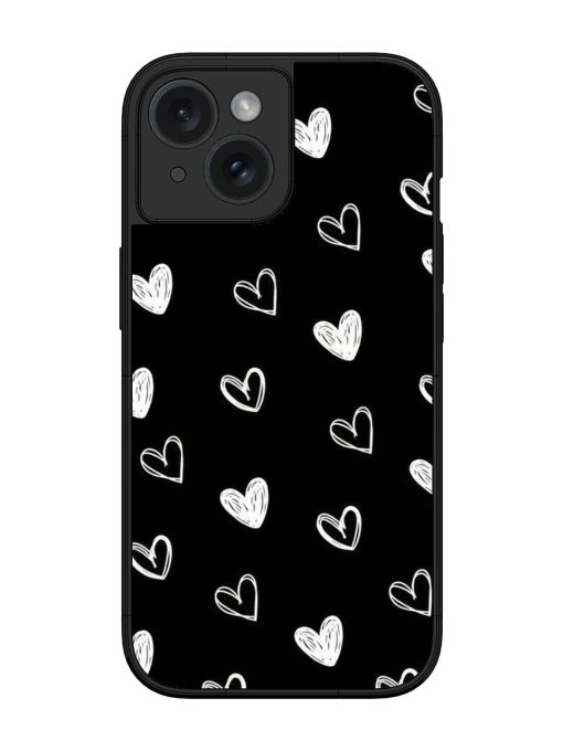 Scattered Hearts Glossy Soft Edge Case for Apple Iphone 15 Chachhi