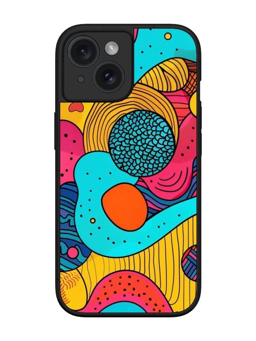 Psychedelic Patterns Glossy Soft Edge Case for Apple Iphone 15 Chachhi