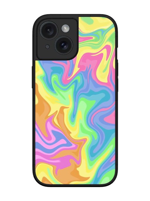 Whimsical Swirl Glossy Soft Edge Case for Apple Iphone 15 Chachhi