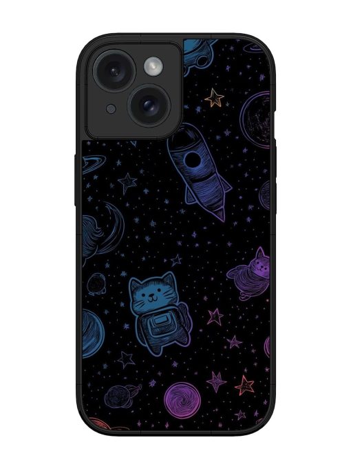 Cosmic Cat Chaos Glossy Soft Edge Case for Apple Iphone 15 Chachhi