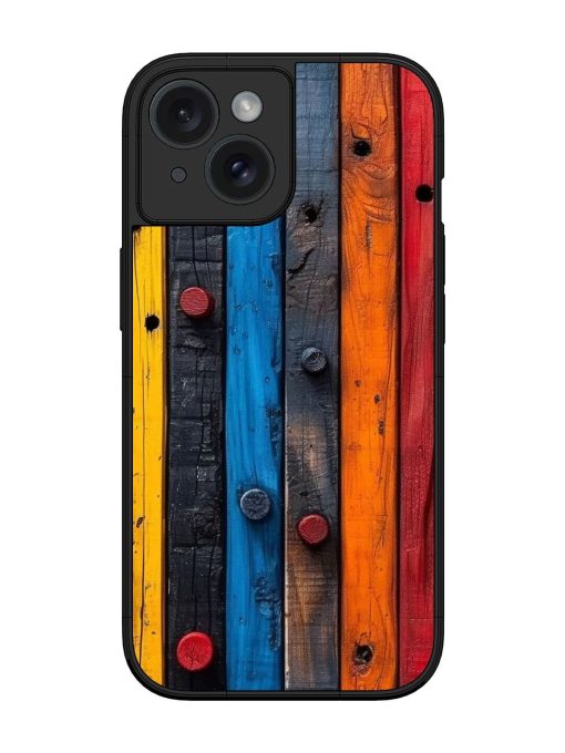 Rainbow Plank Glossy Soft Edge Case for Apple Iphone 15