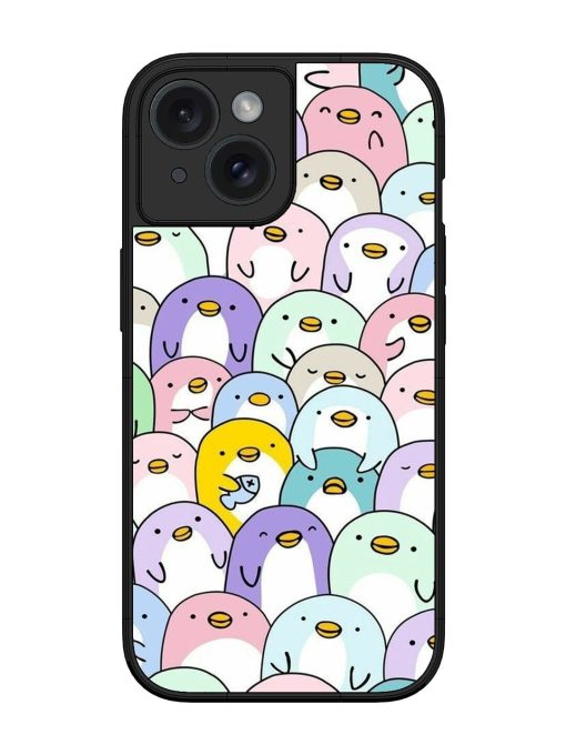 Penguin Party Glossy Soft Edge Case for Apple Iphone 15 Chachhi