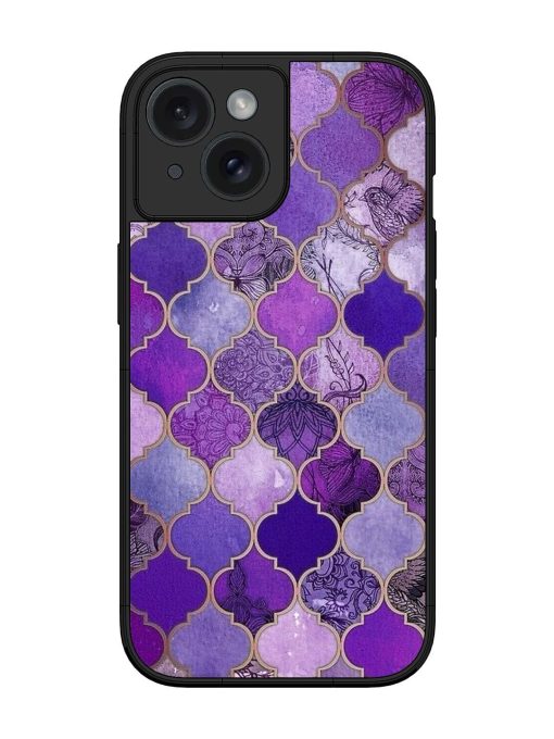 Purple Mosaic Magic Glossy Soft Edge Case for Apple Iphone 15