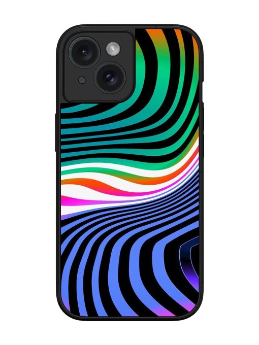 Psychedelic Waves Glossy Soft Edge Case for Apple Iphone 15