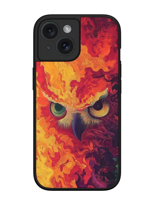 Fiery Owl Glossy Soft Edge Case for Apple Iphone 15