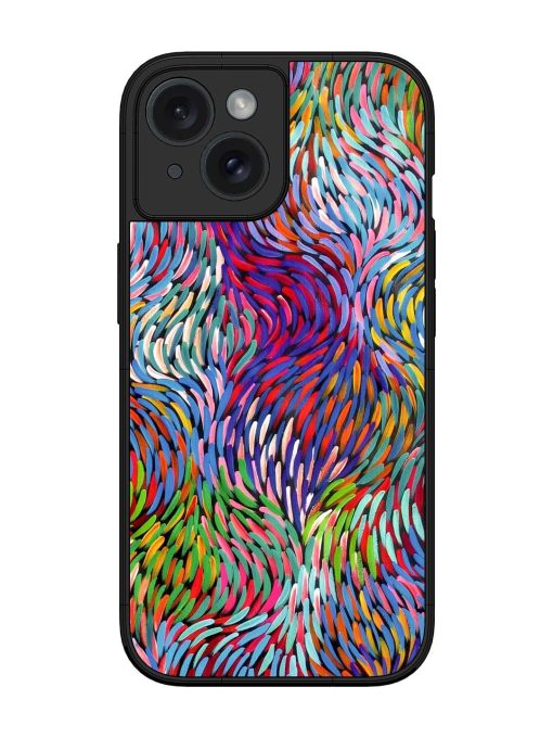 Vibrant Waves Glossy Soft Edge Case for Apple Iphone 15 Chachhi