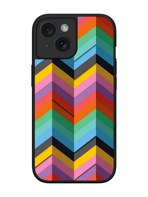 Colorful Zigzag Glossy Soft Edge Case for Apple Iphone 15 Chachhi