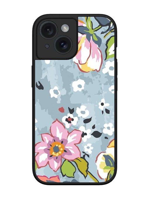 Floral Fantasy Glossy Soft Edge Case for Apple Iphone 15