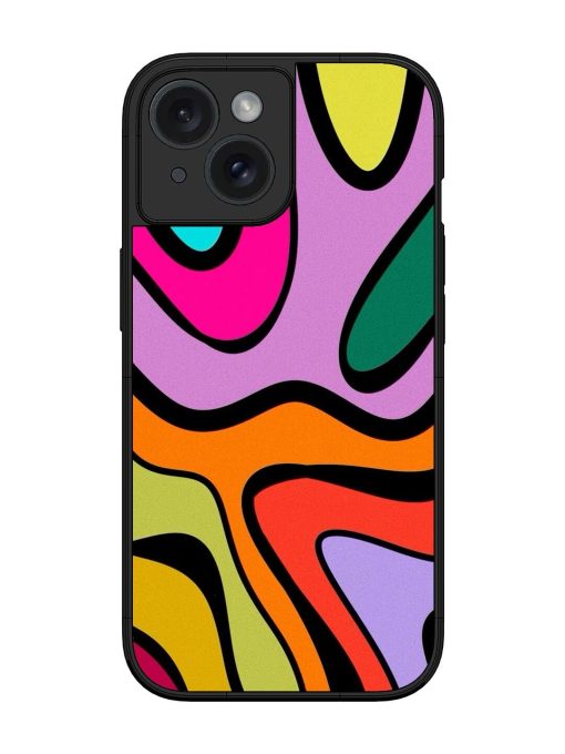 Groovy Swirls Glossy Soft Edge Case for Apple Iphone 15 Chachhi