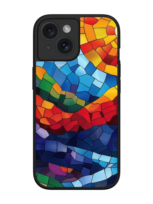 Mosaic Sunset Glossy Soft Edge Case for Apple Iphone 15 Chachhi