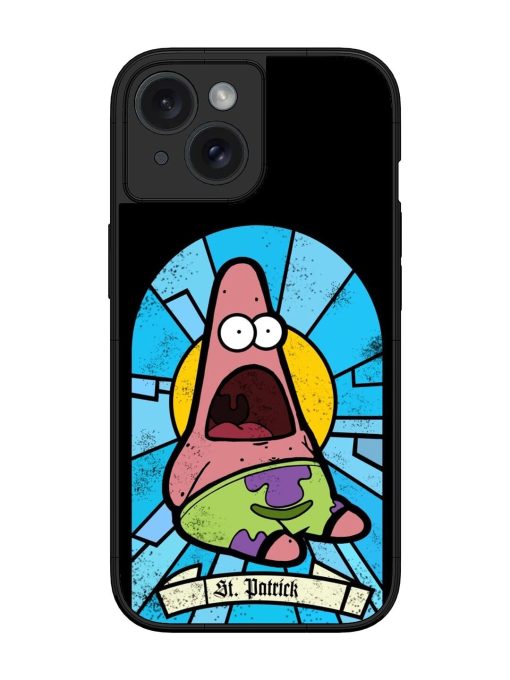 St. Patrick'S Day Stained Glass Patrick Star Glossy Soft Edge Case for Apple Iphone 15 Chachhi