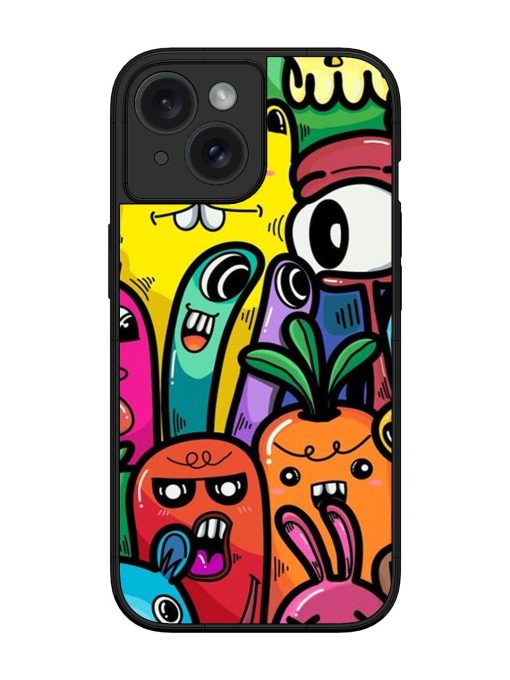 Whimsical Doodle Chaos Glossy Soft Edge Case for Apple Iphone 15 Chachhi