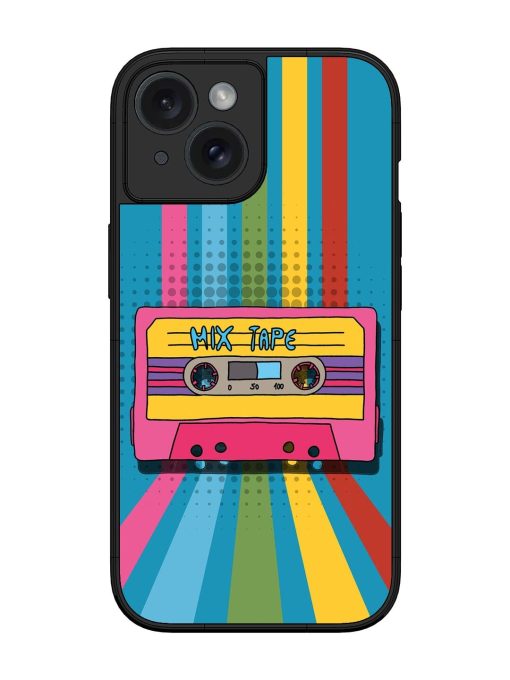 Retro Cassette Tapes Glossy Soft Edge Case for Apple Iphone 15 Chachhi