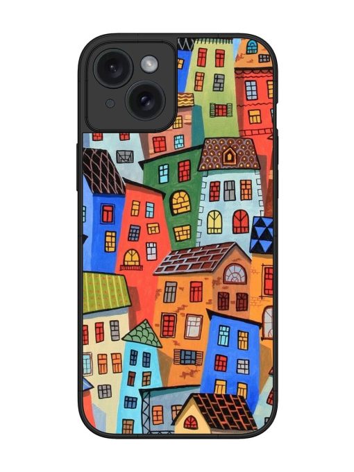 Rainbow House Glossy Soft Edge Case for Apple Iphone 15 Plus Chachhi