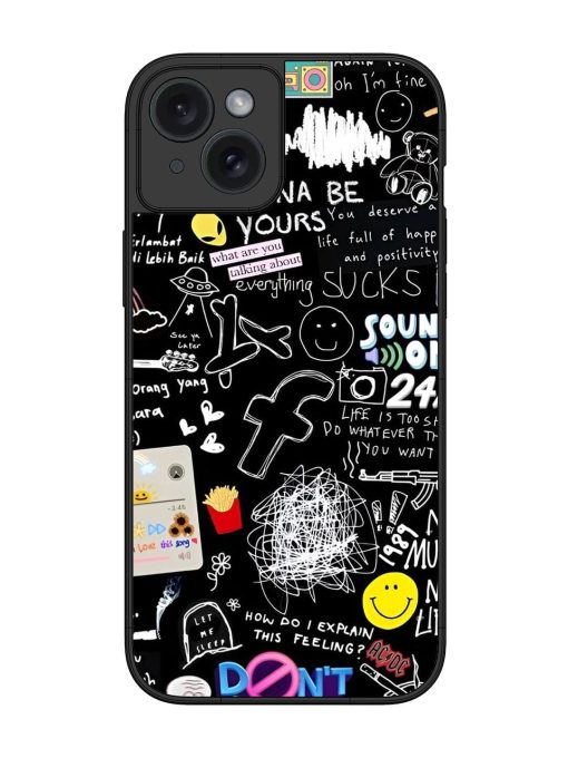 Doodle Diary Glossy Soft Edge Case for Apple Iphone 15 Plus Chachhi