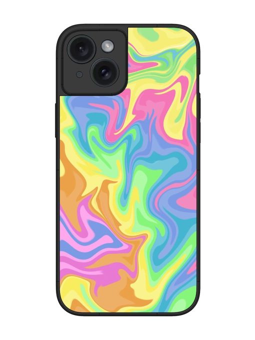 Whimsical Swirl Glossy Soft Edge Case for Apple Iphone 15 Plus Chachhi