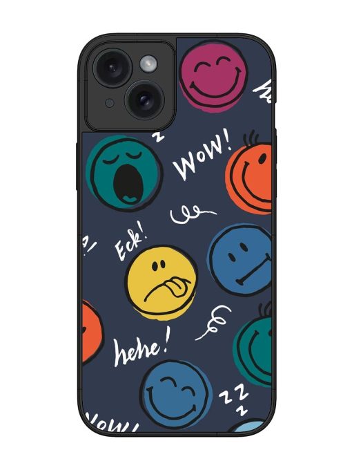 Emoticon Parade Glossy Soft Edge Case for Apple Iphone 15 Plus Chachhi