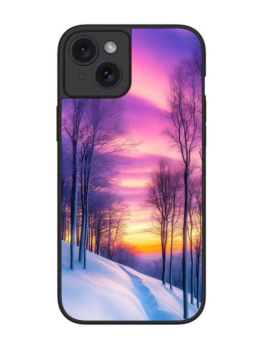 Winter'S Purple Haze Glossy Soft Edge Case for Apple Iphone 15 Plus Chachhi