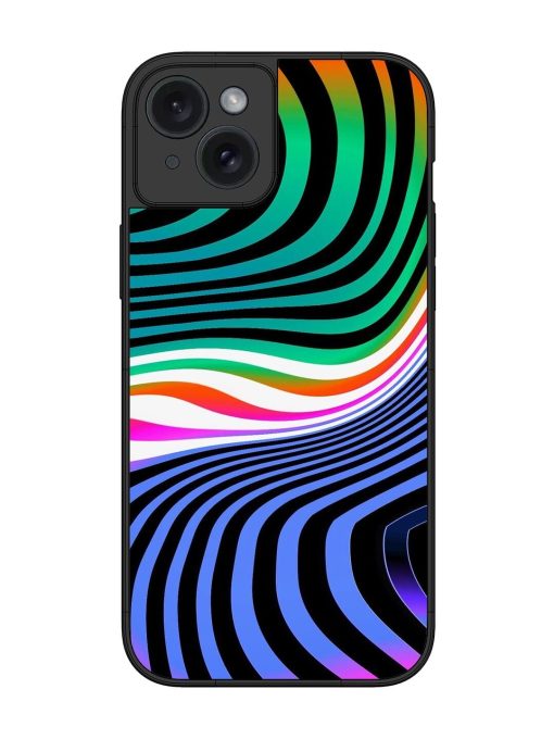 Psychedelic Waves Glossy Soft Edge Case for Apple Iphone 15 Plus Chachhi