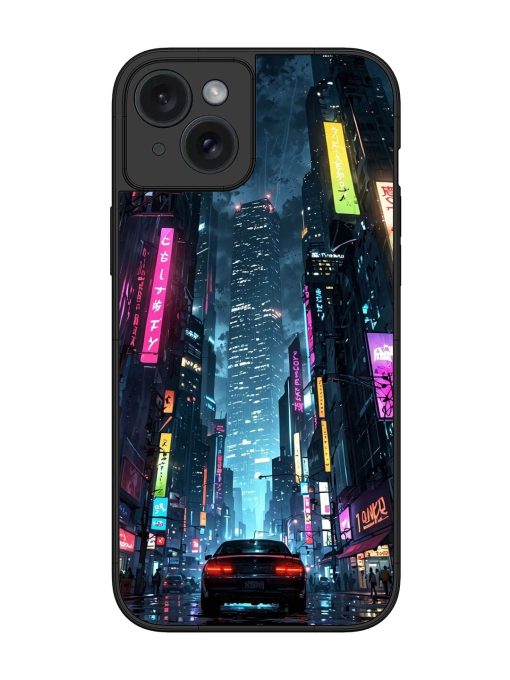 Neon Nightscape Glossy Soft Edge Case for Apple Iphone 15 Plus Chachhi