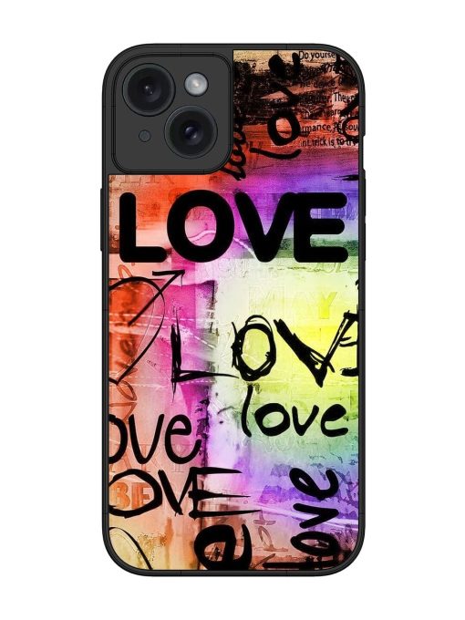 Love Graffiti Glossy Soft Edge Case for Apple Iphone 15 Plus Chachhi