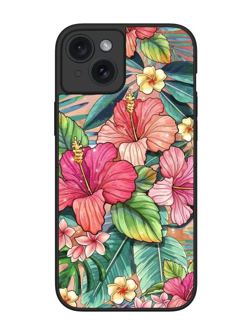 Tropical Tapestry Glossy Soft Edge Case for Apple Iphone 15 Plus Chachhi