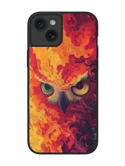 Fiery Owl Glossy Soft Edge Case for Apple Iphone 15 Plus Chachhi