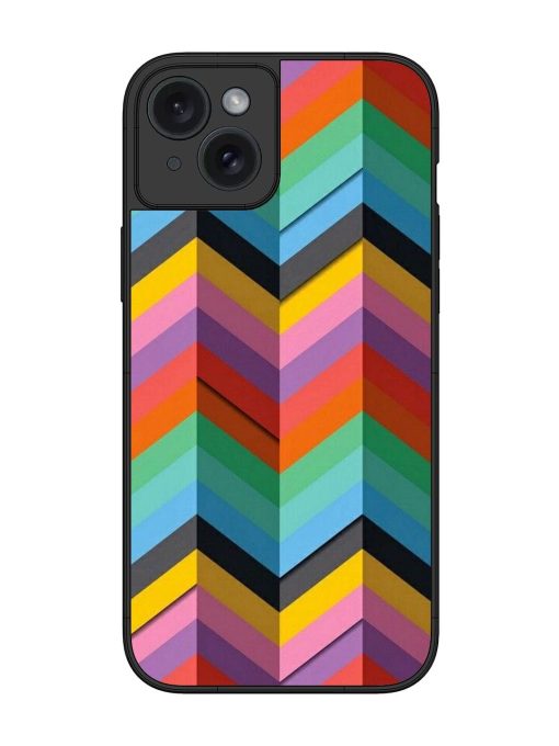 Colorful Zigzag Glossy Soft Edge Case for Apple Iphone 15 Plus Chachhi