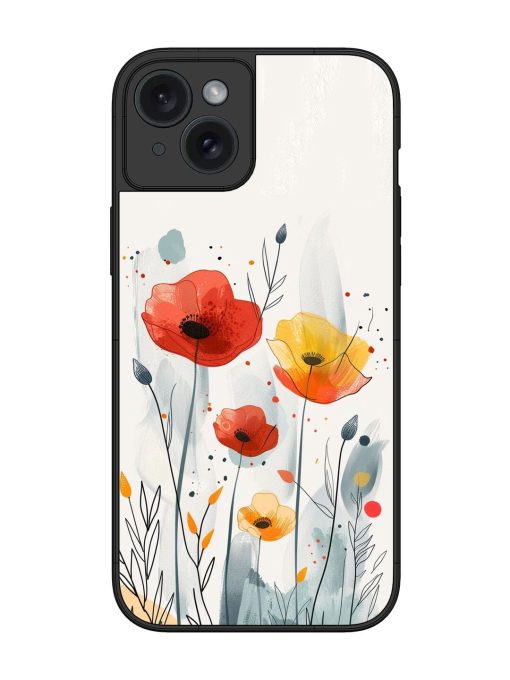 Poppy Fields Glossy Soft Edge Case for Apple Iphone 15 Plus