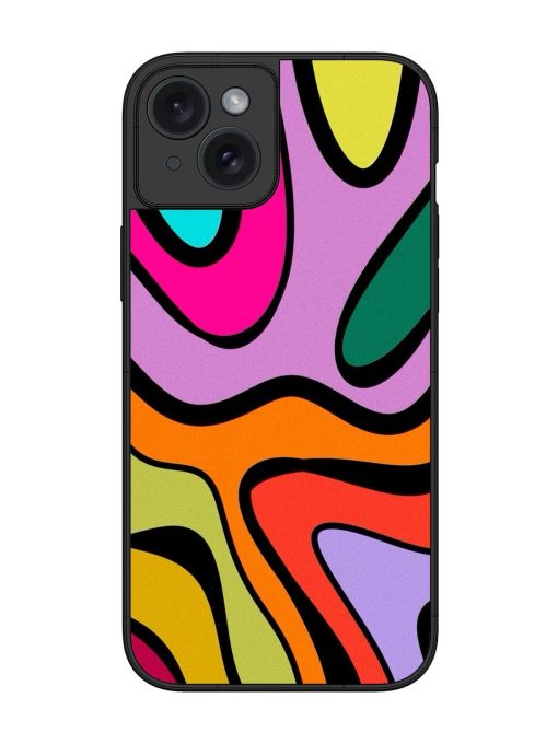 Groovy Swirls Glossy Soft Edge Case for Apple Iphone 15 Plus Chachhi