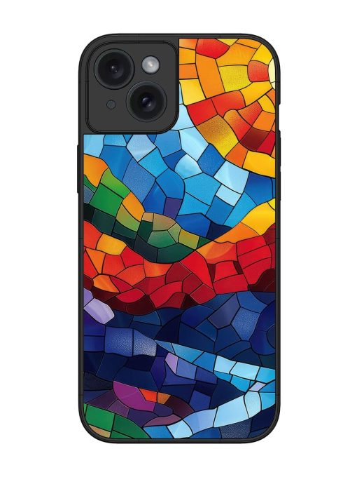 Mosaic Sunset Glossy Soft Edge Case for Apple Iphone 15 Plus Chachhi