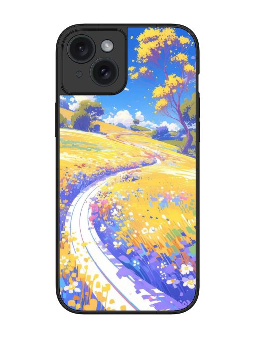 Vibrant Spring Meadow Glossy Soft Edge Case for Apple Iphone 15 Plus Chachhi