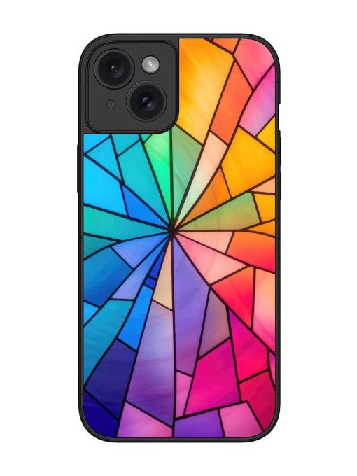 Stained Glass Kaleidoscope Of Colors Glossy Soft Edge Case for Apple Iphone 15 Plus Chachhi