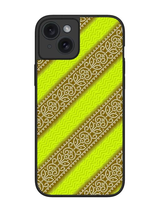 Golden Bandana Bliss Glossy Soft Edge Case for Apple Iphone 15 Plus Chachhi