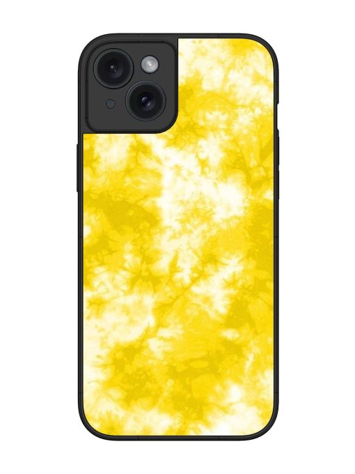 Golden Tie-Dye Twirl Glossy Soft Edge Case for Apple Iphone 15 Plus Chachhi