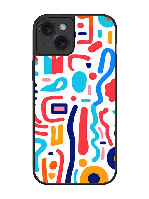 Whimsical Doodle Chaos Glossy Soft Edge Case for Apple Iphone 15 Plus Chachhi