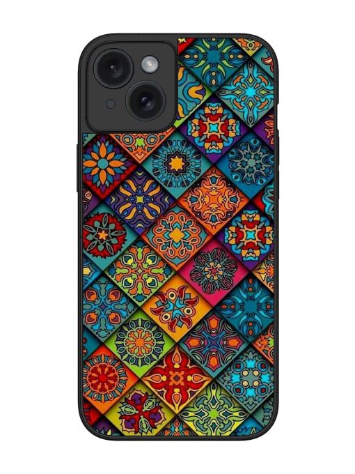 Patchwork Mandala Mosaic Glossy Soft Edge Case for Apple Iphone 15 Plus