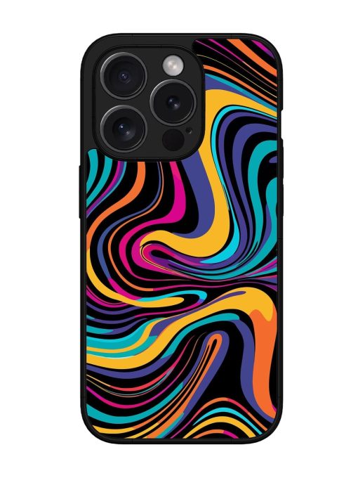 Psychedelic Swirl Glossy Soft Edge Case for Apple Iphone 15 Pro Chachhi