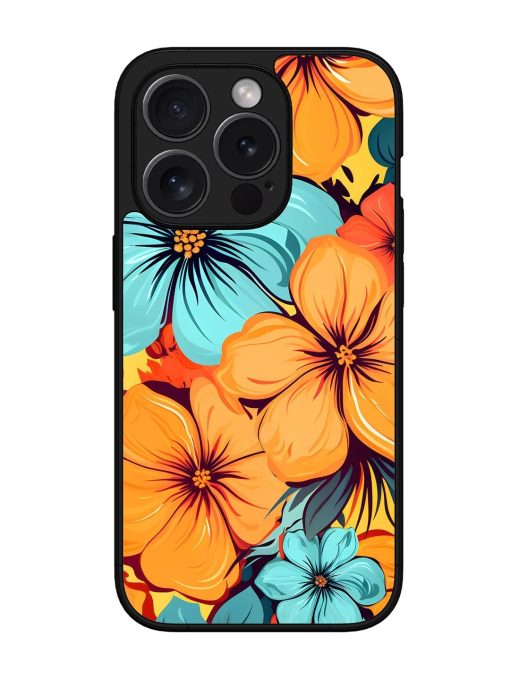 Tropical Bloom Glossy Soft Edge Case for Apple Iphone 15 Pro Chachhi