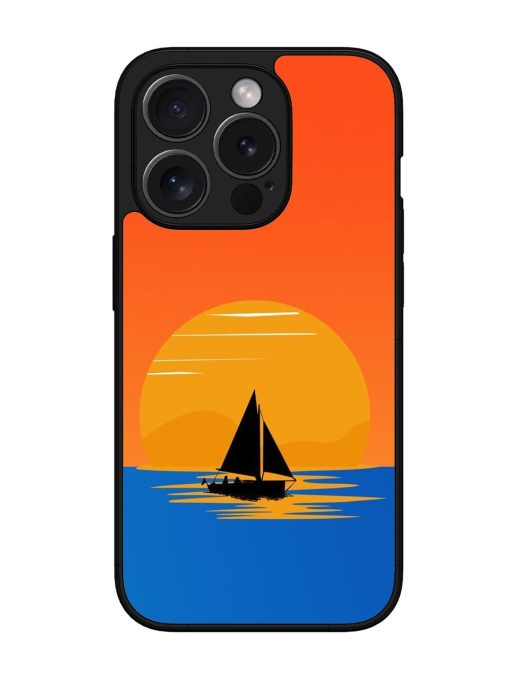 Sunset Sail Glossy Soft Edge Case for Apple Iphone 15 Pro Chachhi