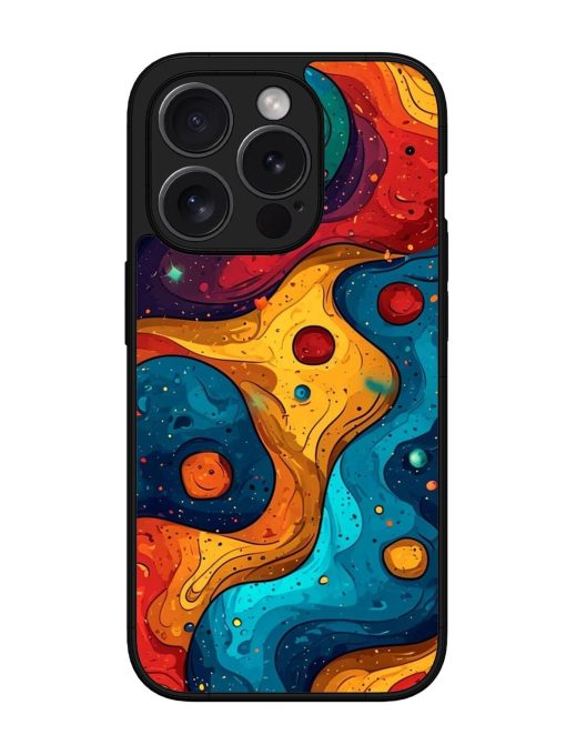 Cosmic Swirl Glossy Soft Edge Case for Apple Iphone 15 Pro Chachhi