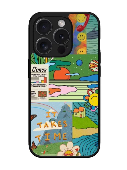 Groovy Vibes Glossy Soft Edge Case for Apple Iphone 15 Pro Chachhi