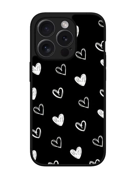 Scattered Hearts Glossy Soft Edge Case for Apple Iphone 15 Pro Chachhi