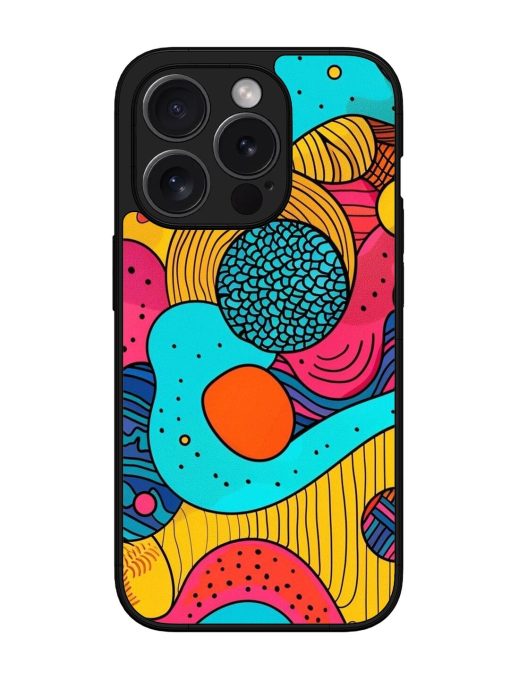 Psychedelic Patterns Glossy Soft Edge Case for Apple Iphone 15 Pro Chachhi